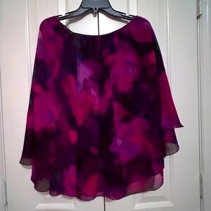 Women's Flowy Tiered Colorful Blouse in Size Medium by Sunny Leigh